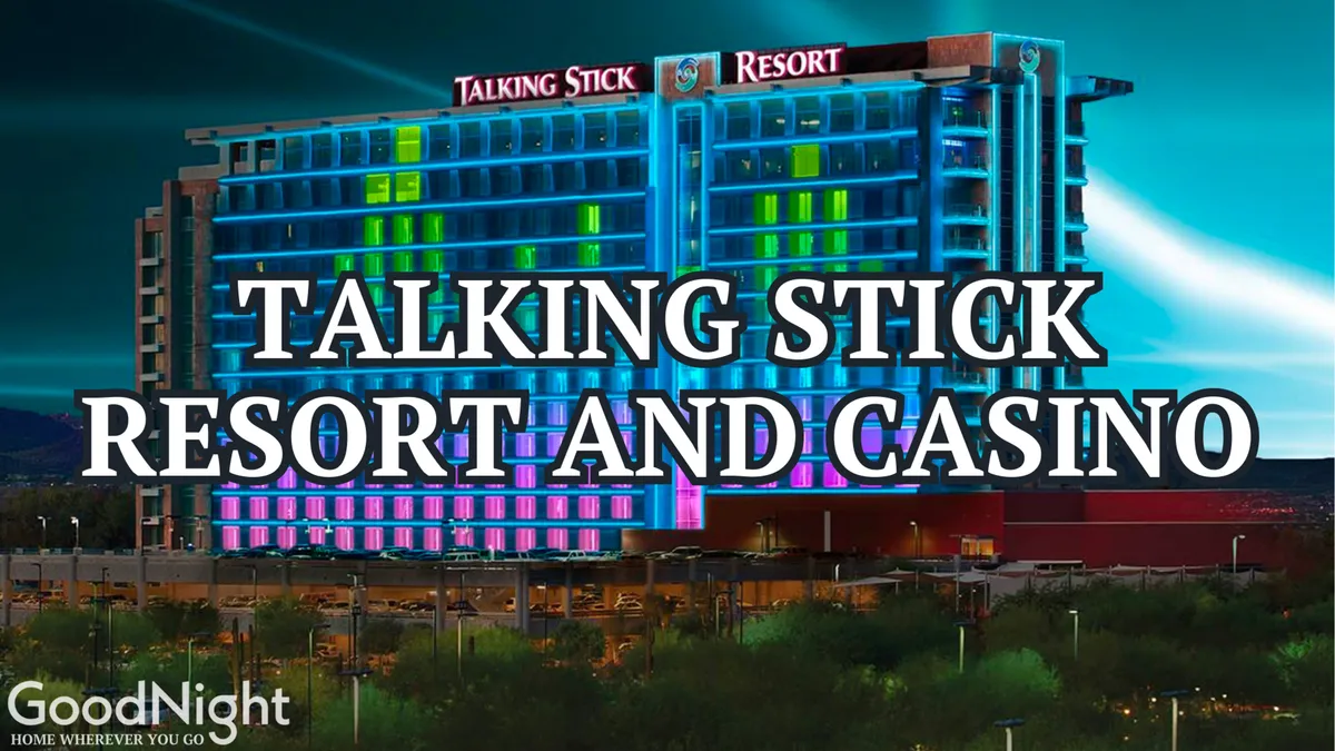 The illuminated facade of a luxury resort and casino, glowing with neon lighting and a bold resort sign. The scene is lively and exudes a sense of excitement, luxury, and night-time entertainment.